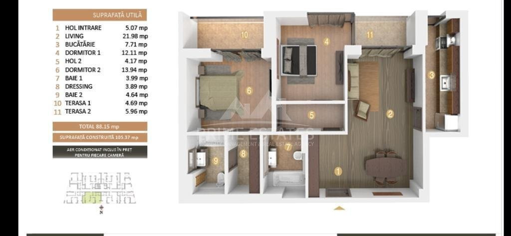 Apartament 3 camere de inchiriat | Baneasa | Loc de parcare 