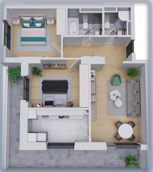 New project! 3-room premium apartment with 20 sqm balcony