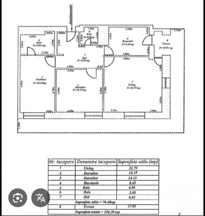  apartament de vanzare 3 camere Splaiul Unirii Tineretului