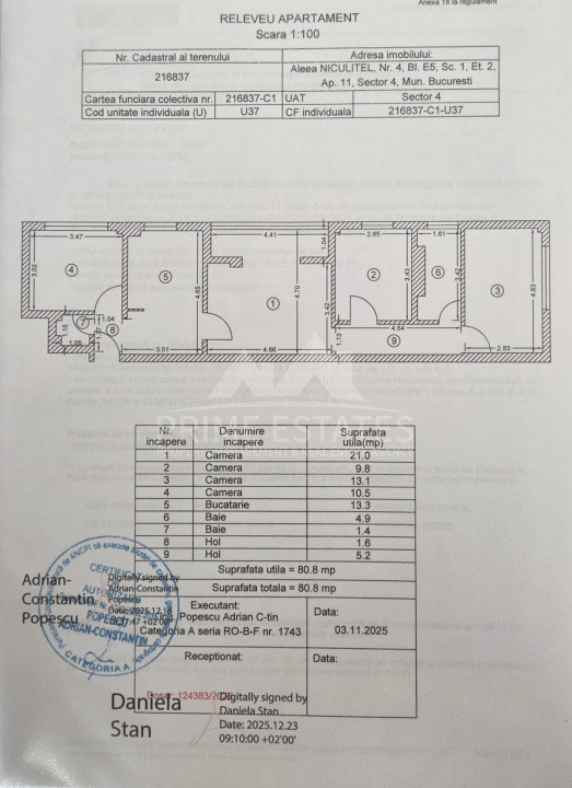 Apartament 4 camere de vanzare 80 mp Berceni Emil Racovita