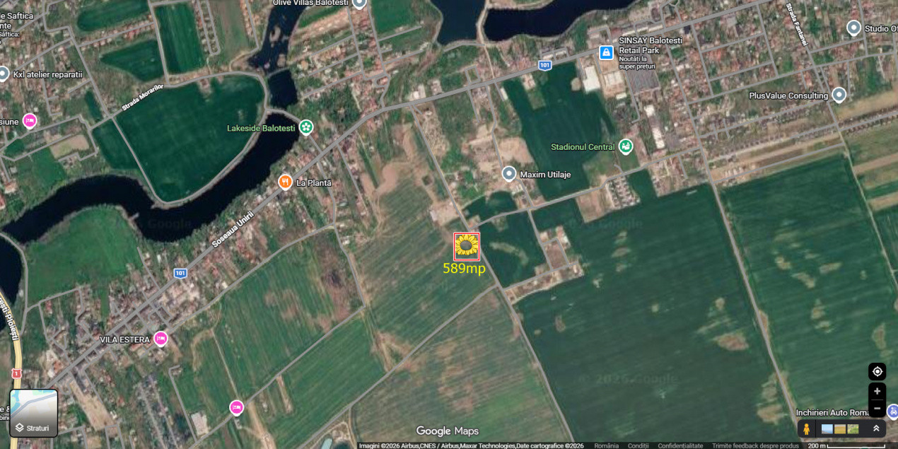 Teren intravilan de vanzare Balotesti Soseaua Unirii