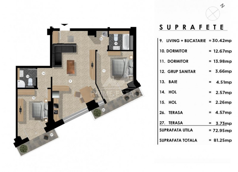Apartament de vanzare 3 camere Papazoglu Residence 